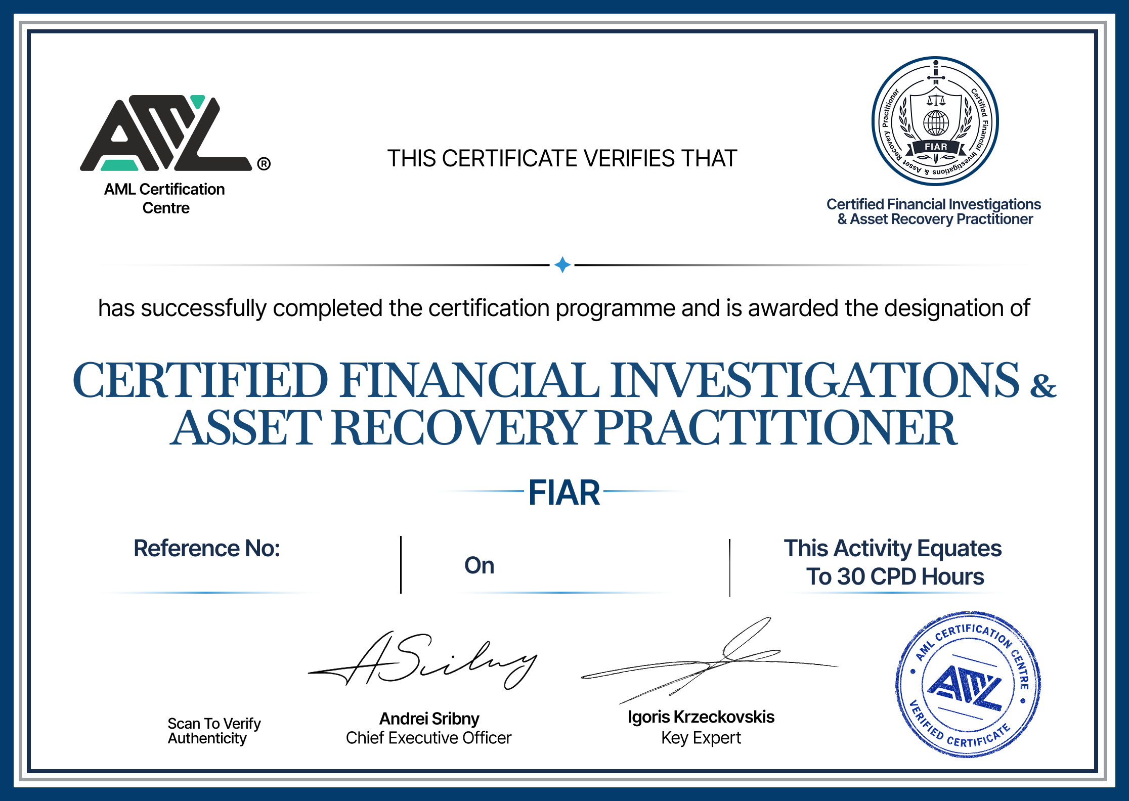 FIAR Certification